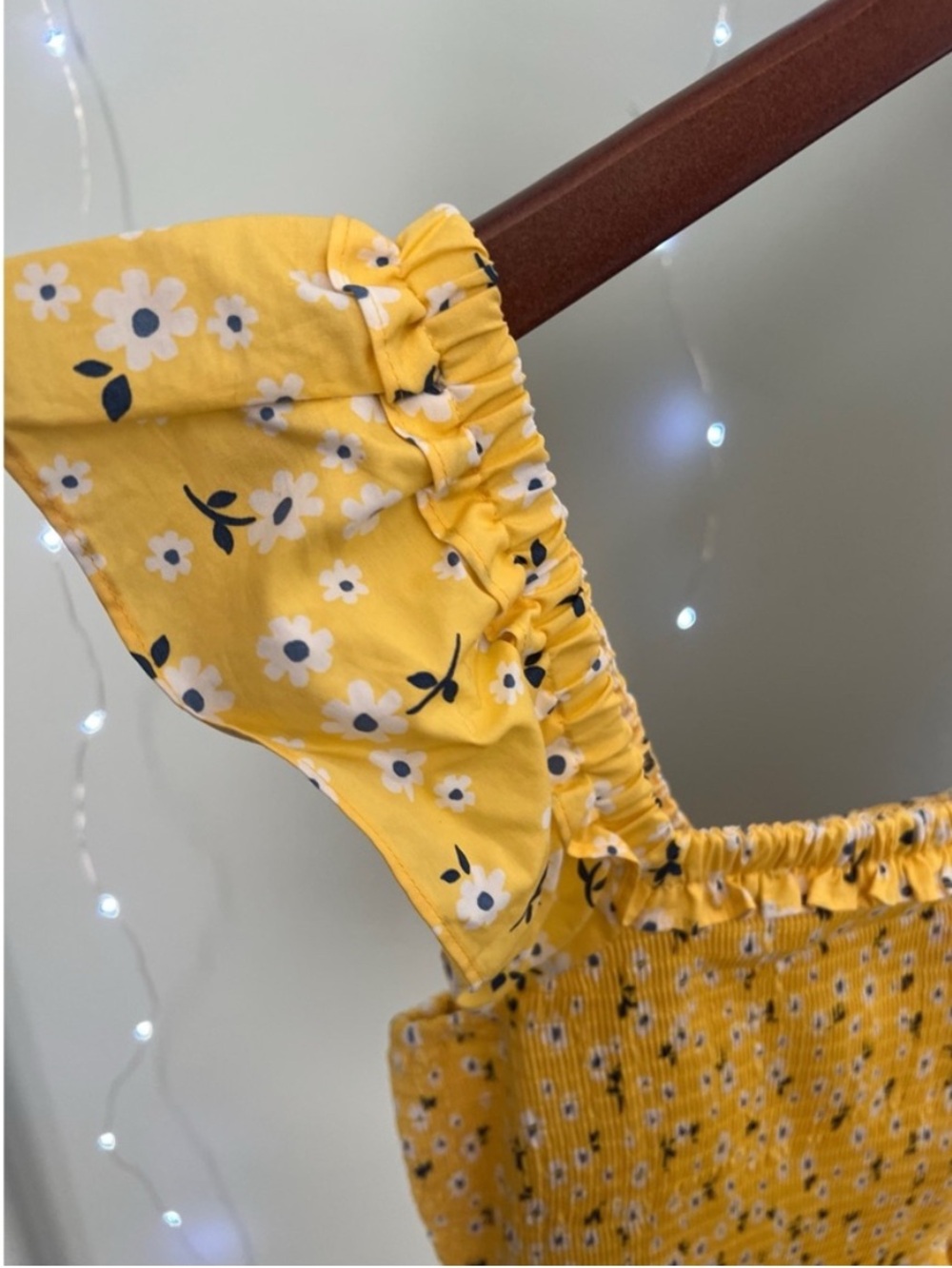kate spade Yellow Floral Smocked Midi Dress - Picture 3 of 7